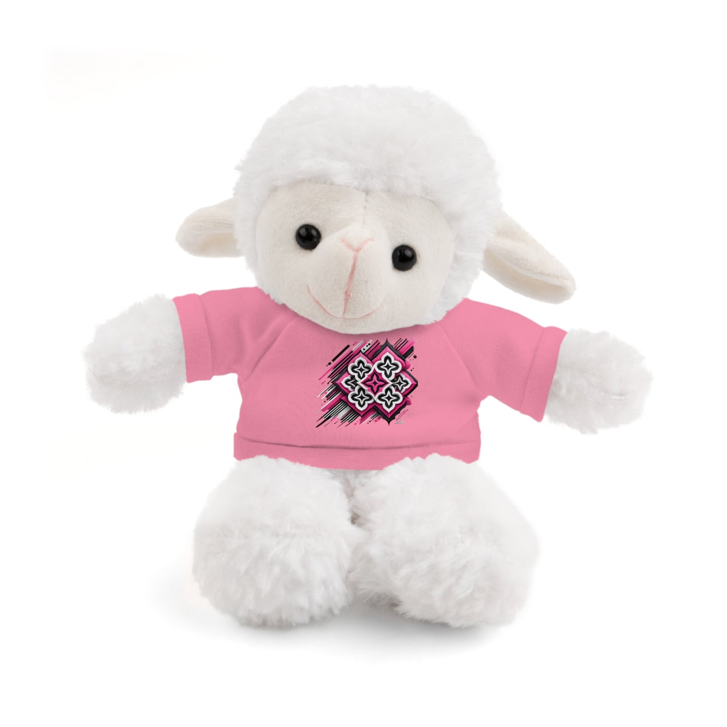 Pink Quatrefoil Designer Stuffed Animals with Tee