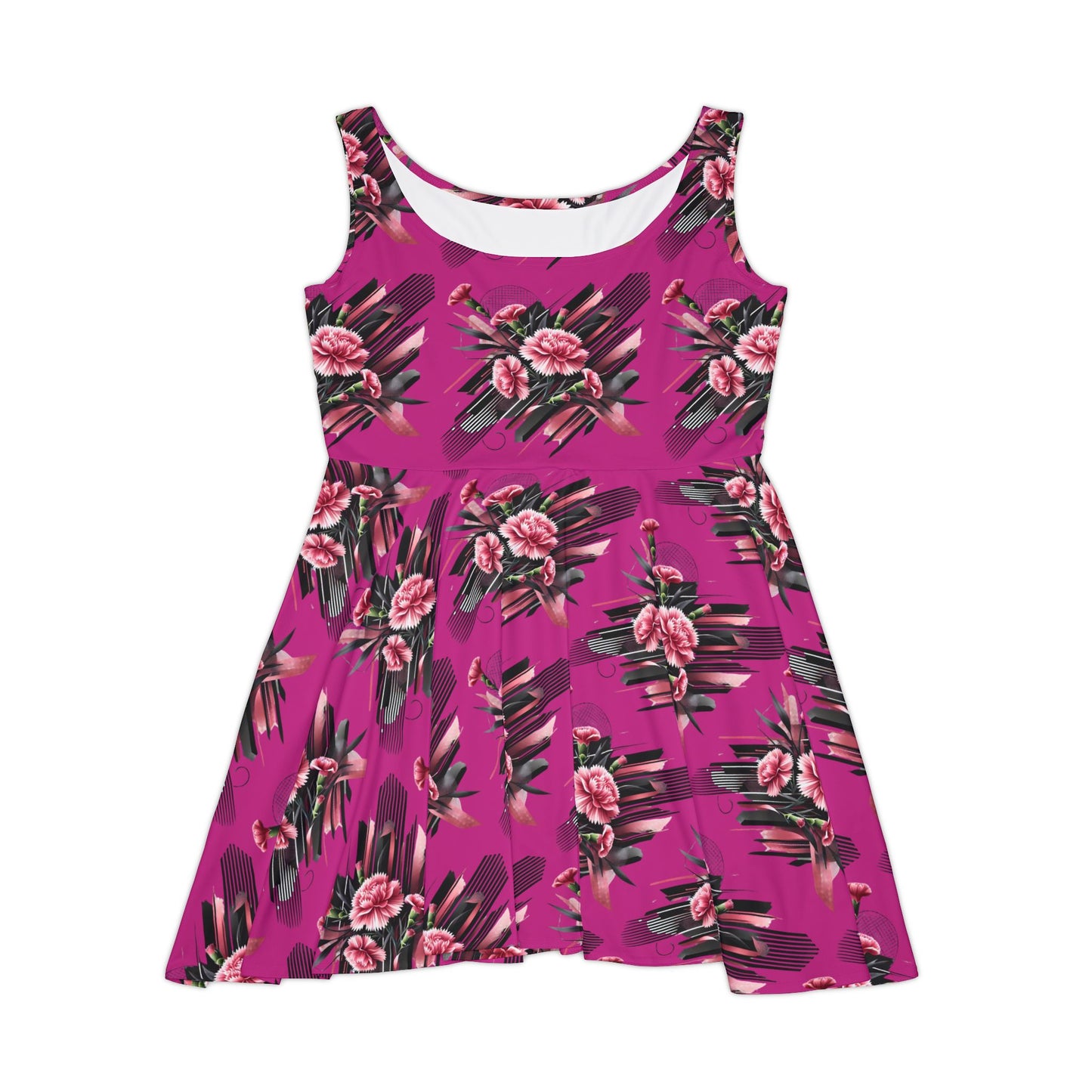 Pink Carnations On Pink Skater Dress