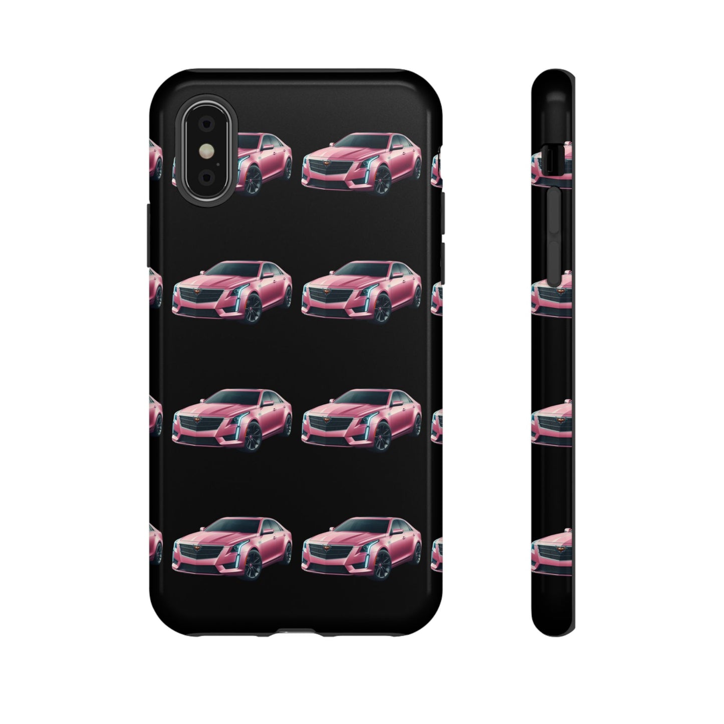 Pink Caddy On Black Phone Case