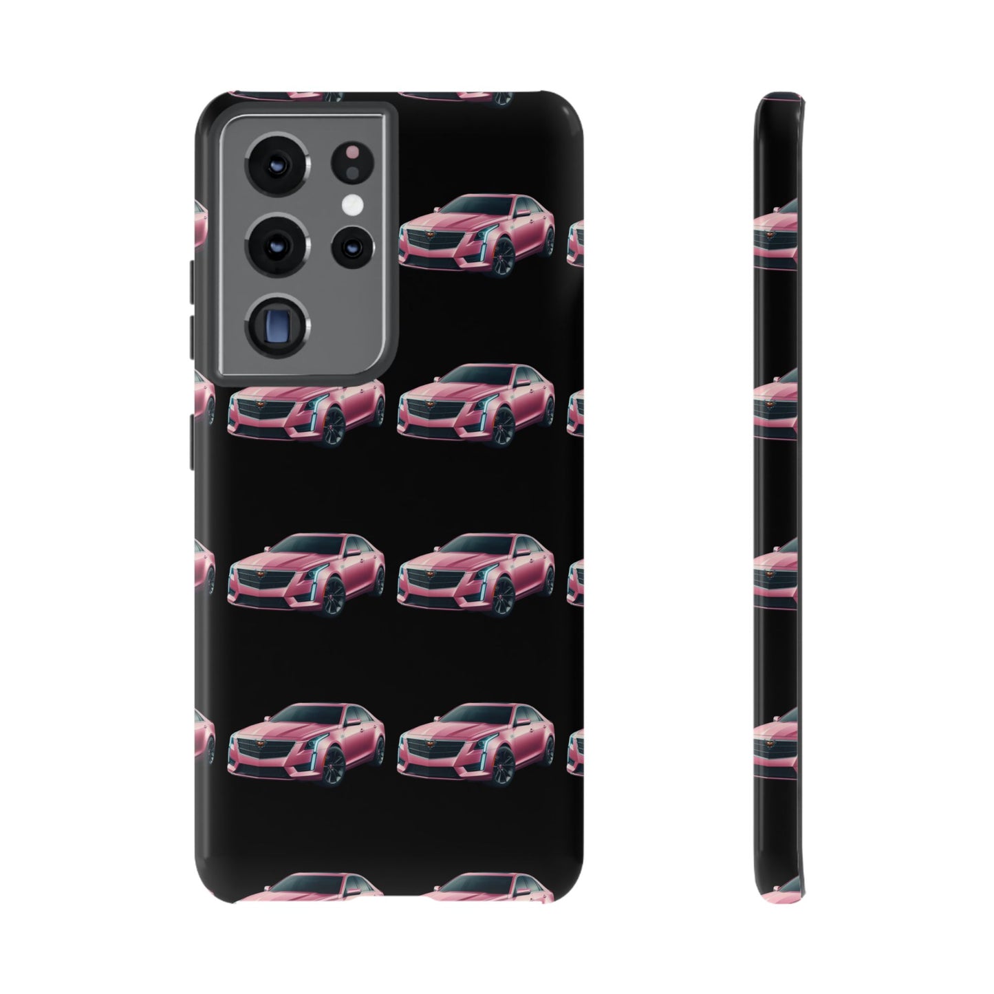 Pink Caddy On Black Phone Case