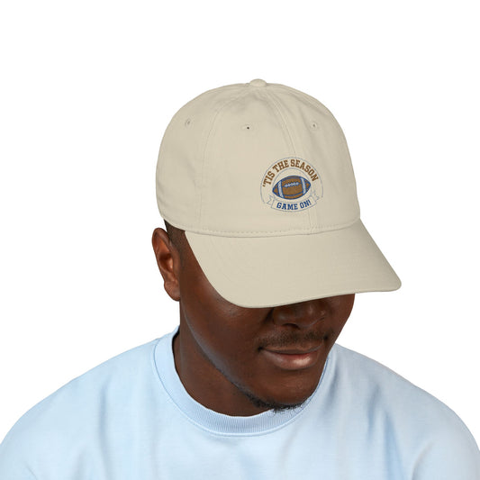 'TIS THE SEASON - GAME ON" Organic Embroidered Cap - Perfect for Sports Fans, Casual Outings, Gifts, Summer Wear, and Outdoor Adventures