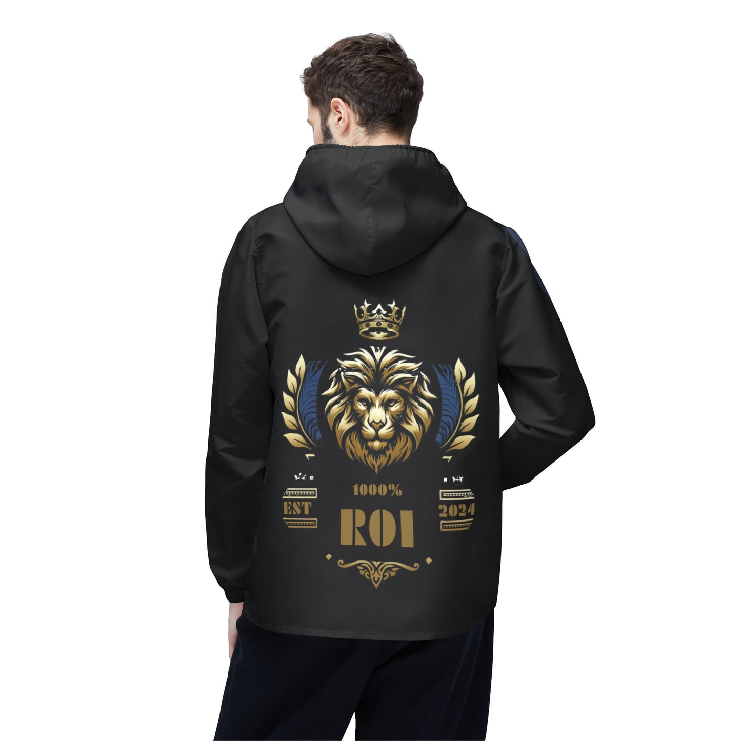 1000%ROI Windbreaker Jacket - Black - Level Up Flag