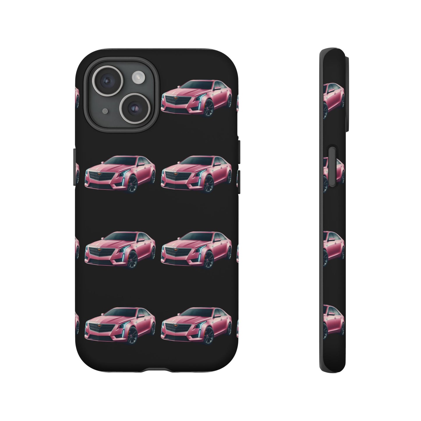 Pink Caddy On Black Phone Case