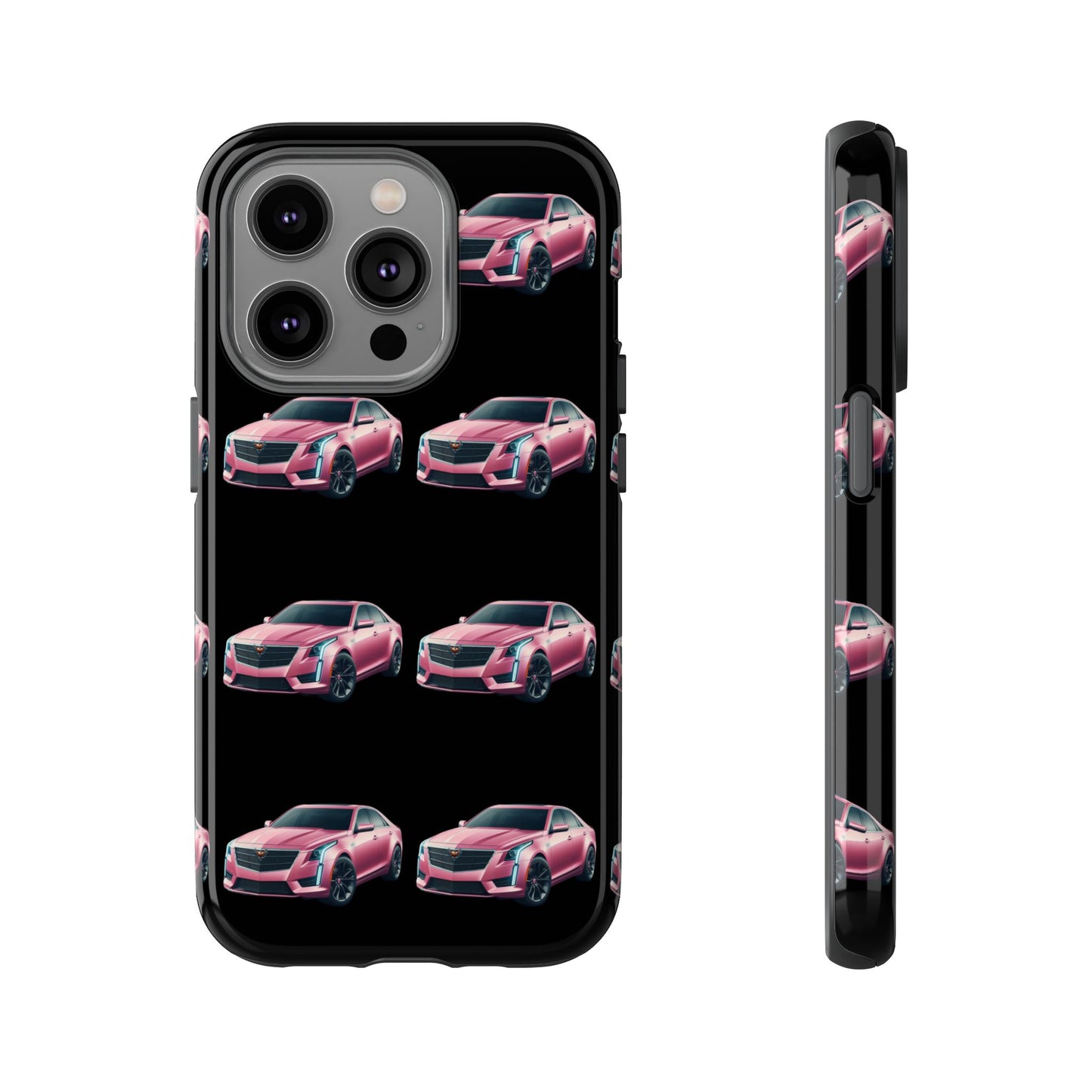Pink Caddy On Black Phone Case