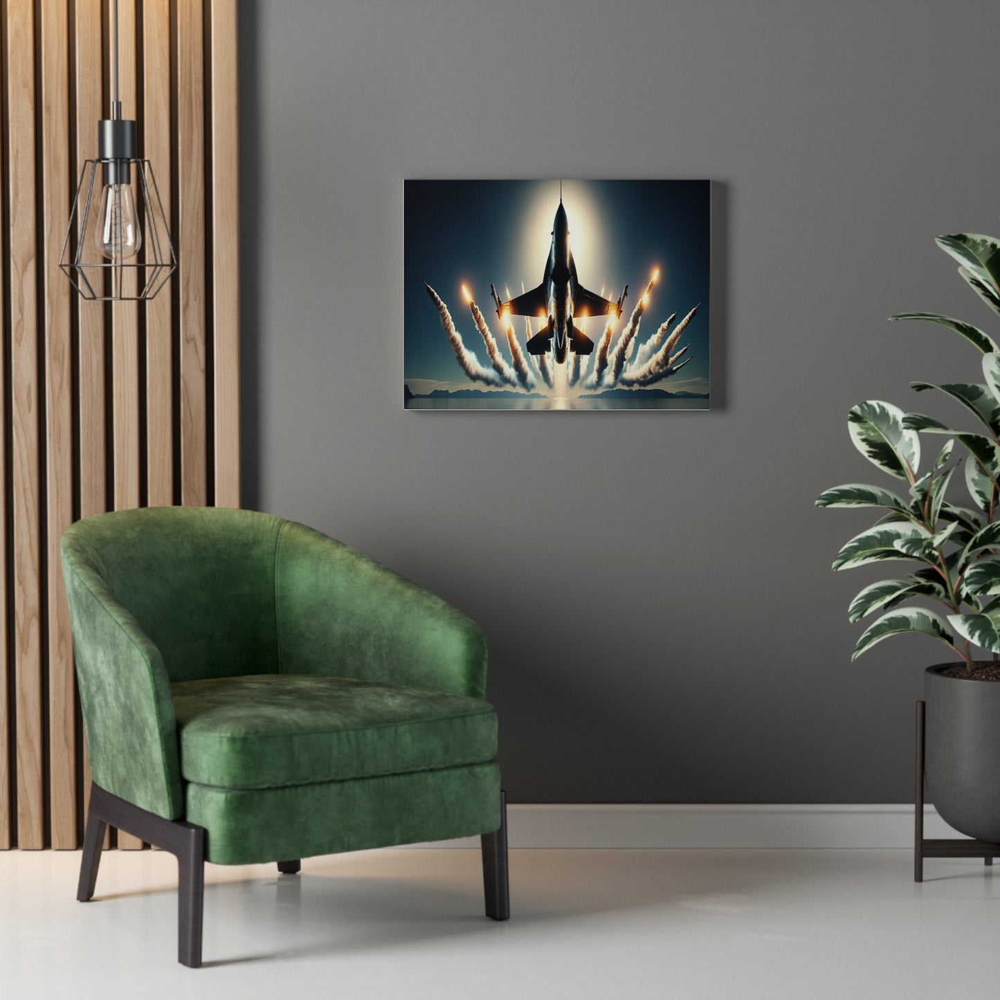 Afterburners, F16 Aircraft on Stretched Canvas