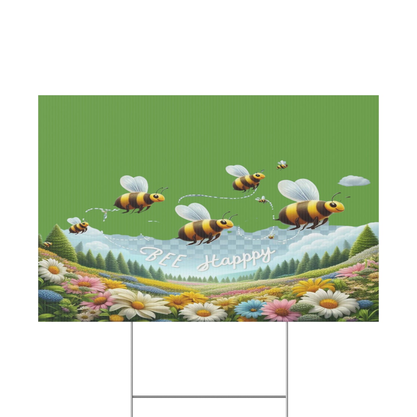 Bee Happy - Plastic Garden Sign