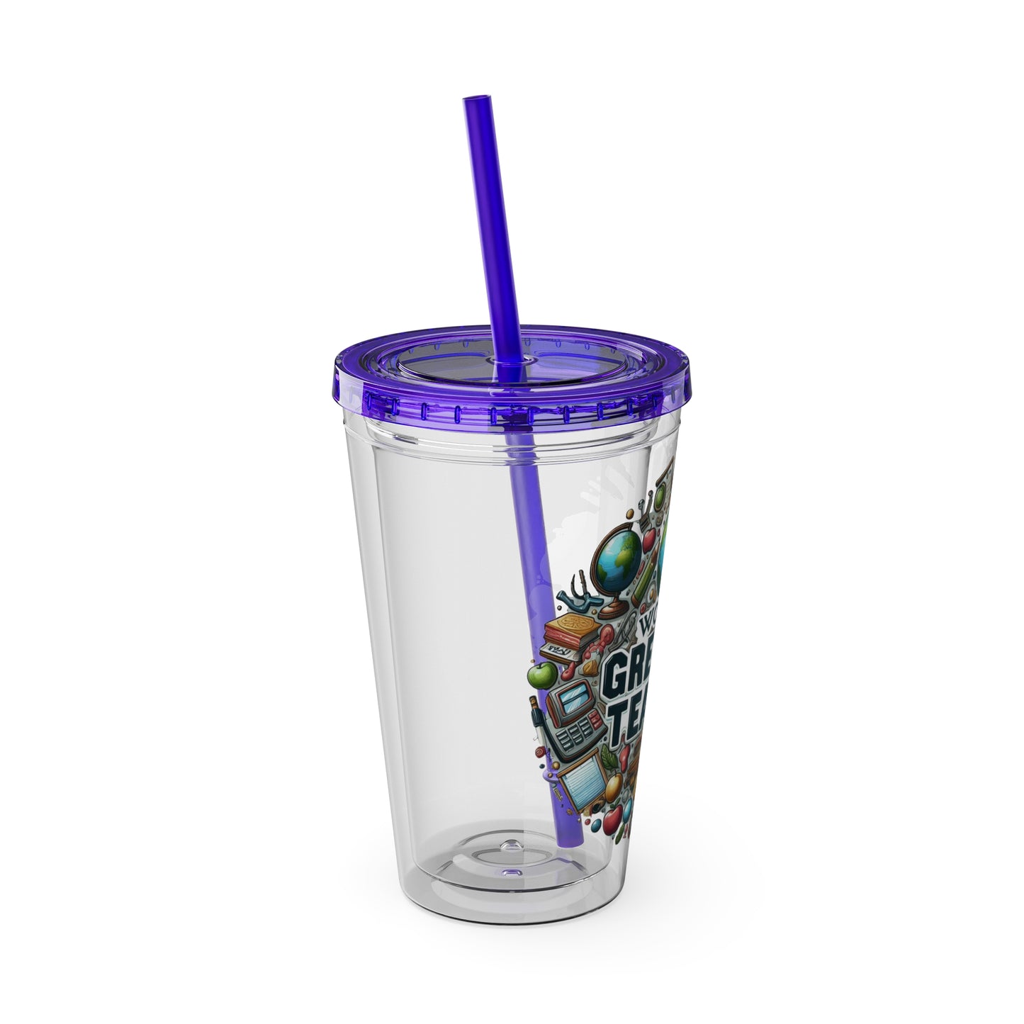 World's Greatest Teacher - Sunsplash Tumbler with Straw, 16oz (G3)