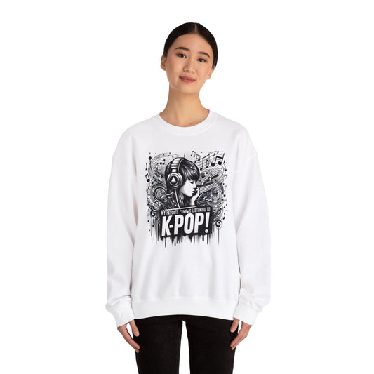 Listening To KPop - Unisex Heavy Blend™ Crewneck Sweatshirt