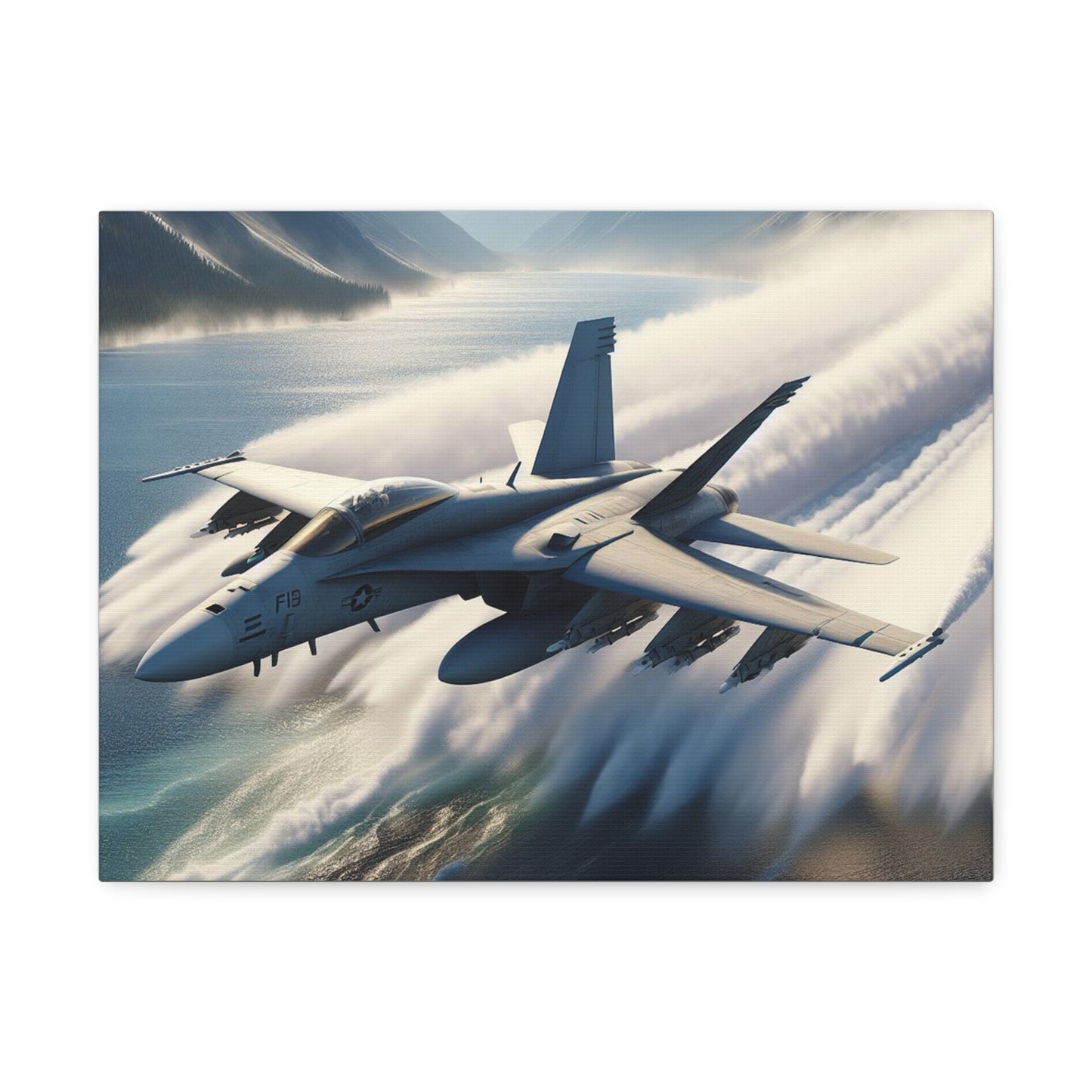 Low and Slow Aircraft Training Flight on Stretched Canvas