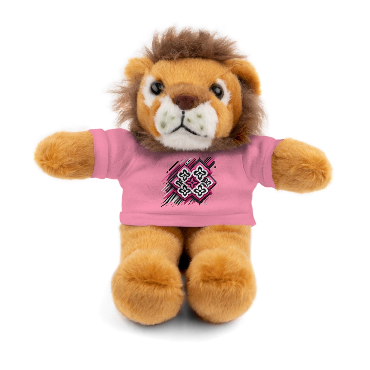 Pink Quatrefoil Designer Stuffed Animals with Tee