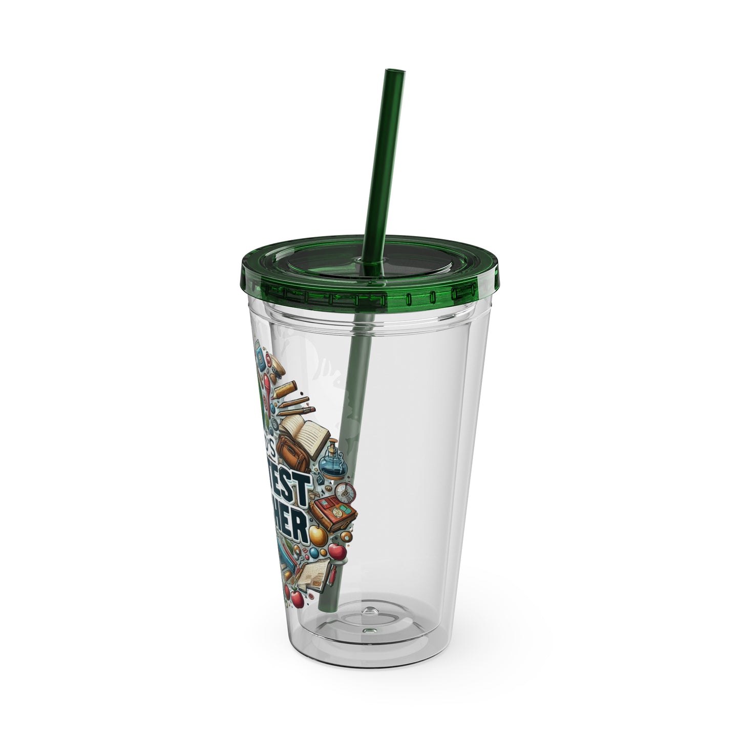 World's Greatest Teacher - Sunsplash Tumbler with Straw, 16oz (G3)