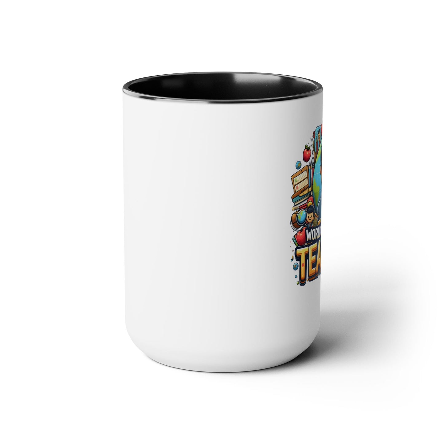 World's Greatest Teacher - Two-Tone Coffee Mugs, 15oz, (RightG1)