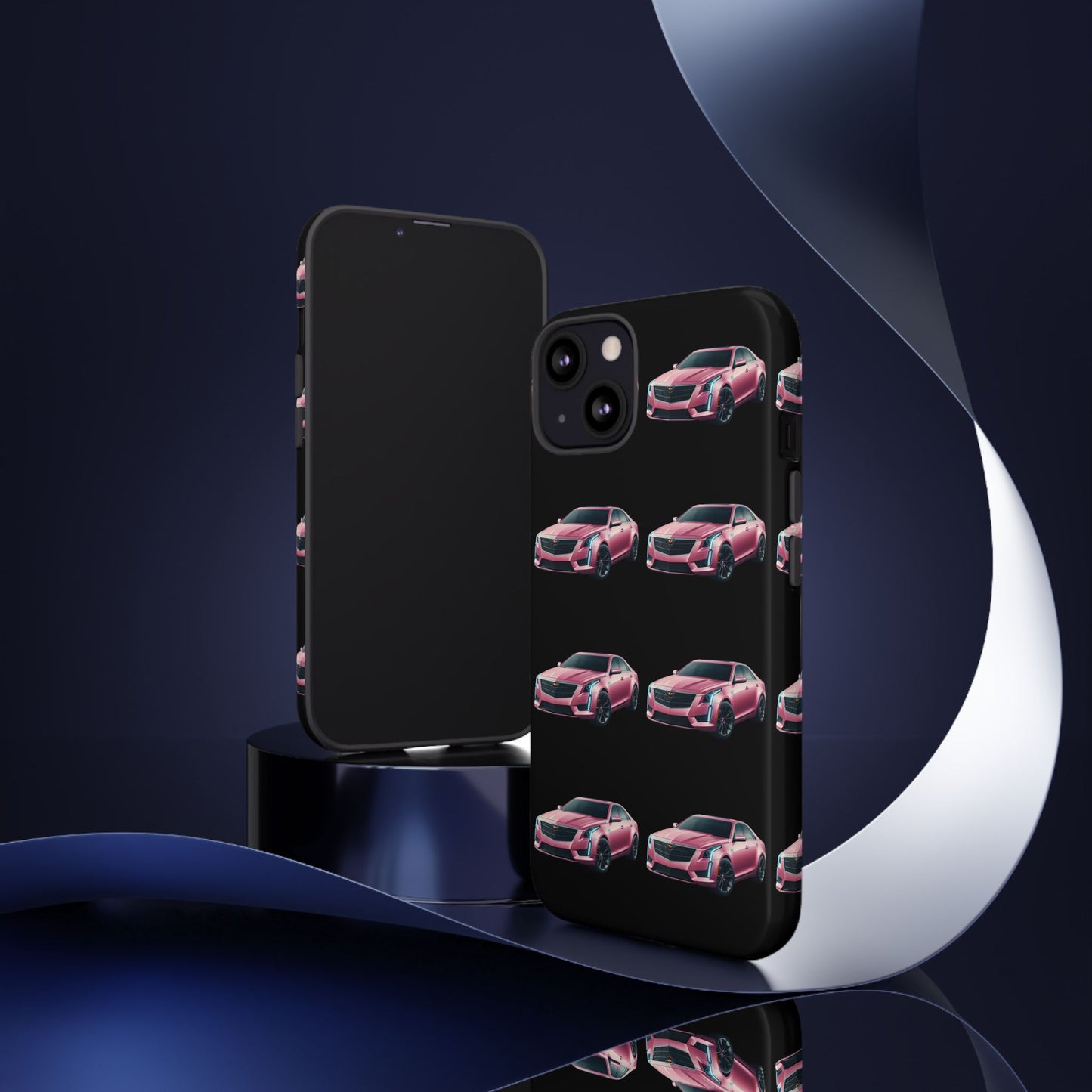 Pink Caddy On Black Phone Case