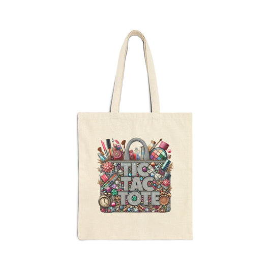 Tic Tac Tote - Cotton Canvas Tote Bag
