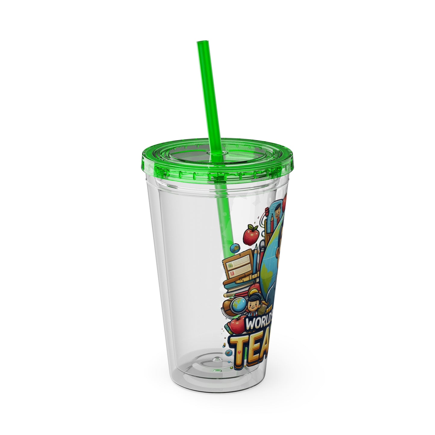 World's Greatest Teacher - Sunsplash Tumbler with Straw, 16oz (G1)