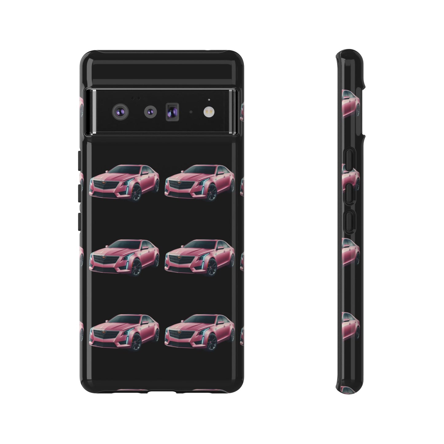 Pink Caddy On Black Phone Case