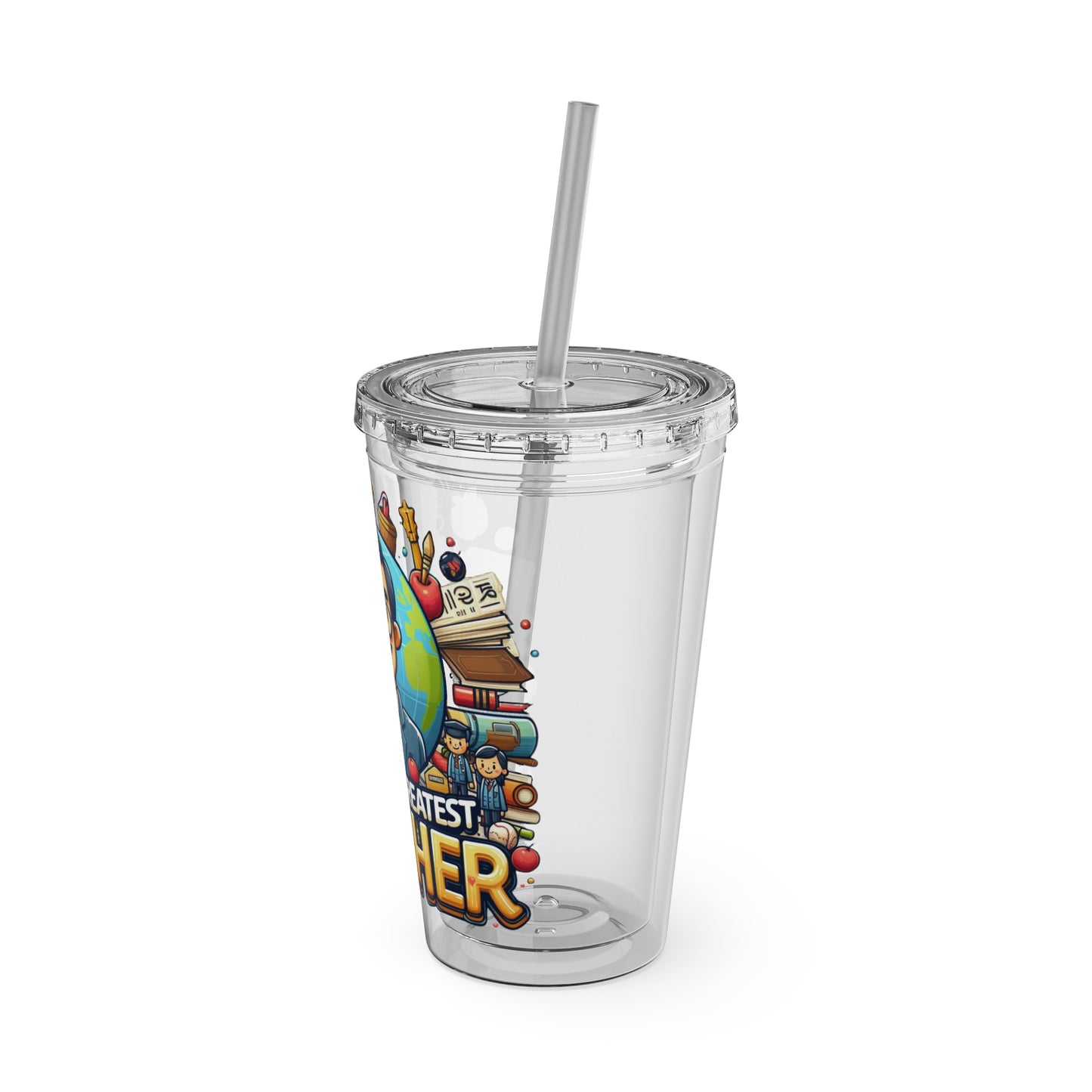 World's Greatest Teacher - Sunsplash Tumbler with Straw, 16oz (G1)