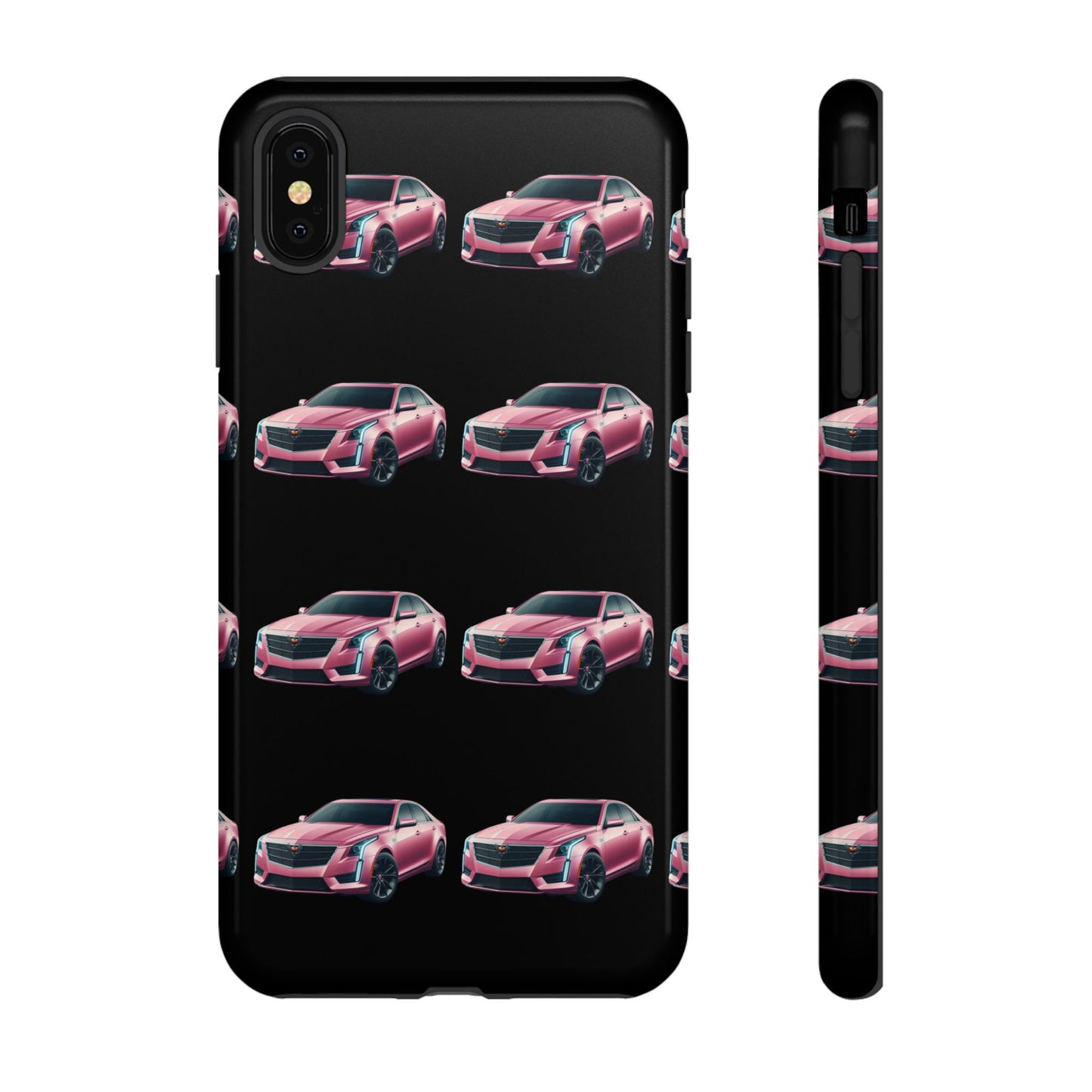 Pink Caddy On Black Phone Case