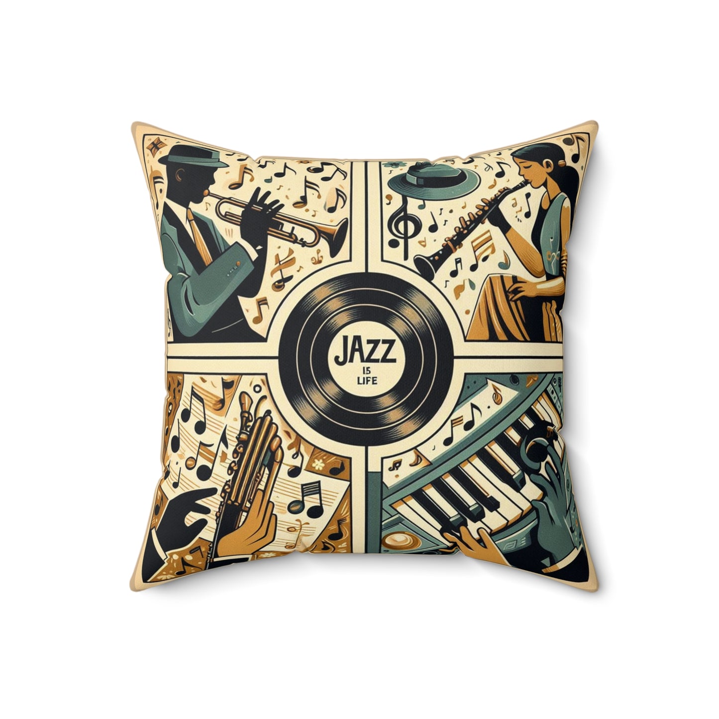 Jazz Is Life" - 2 Sided Print - Album Center Pillow