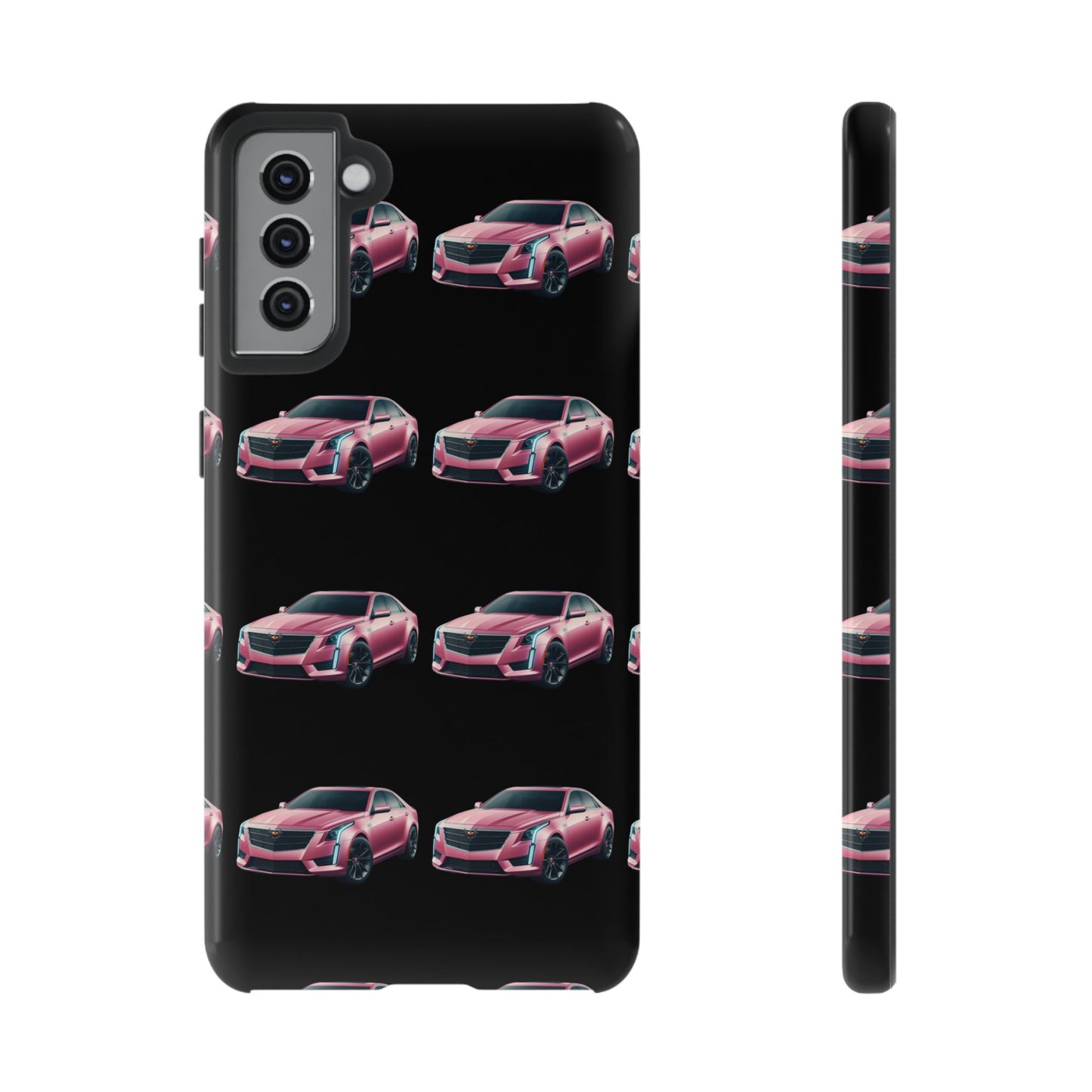 Pink Caddy On Black Phone Case