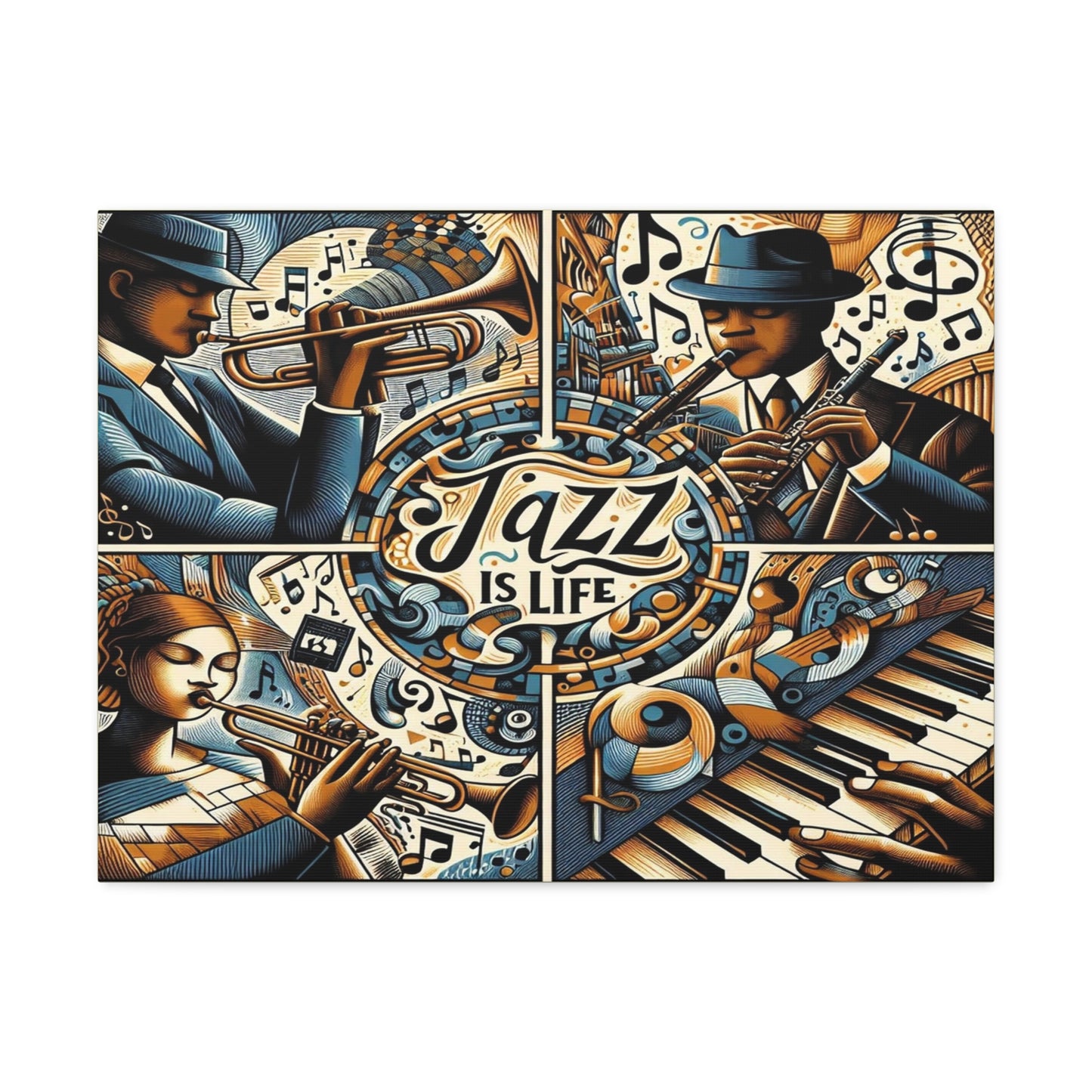 Jazz Is Life - Original Inspiration - on Stretched Canvas