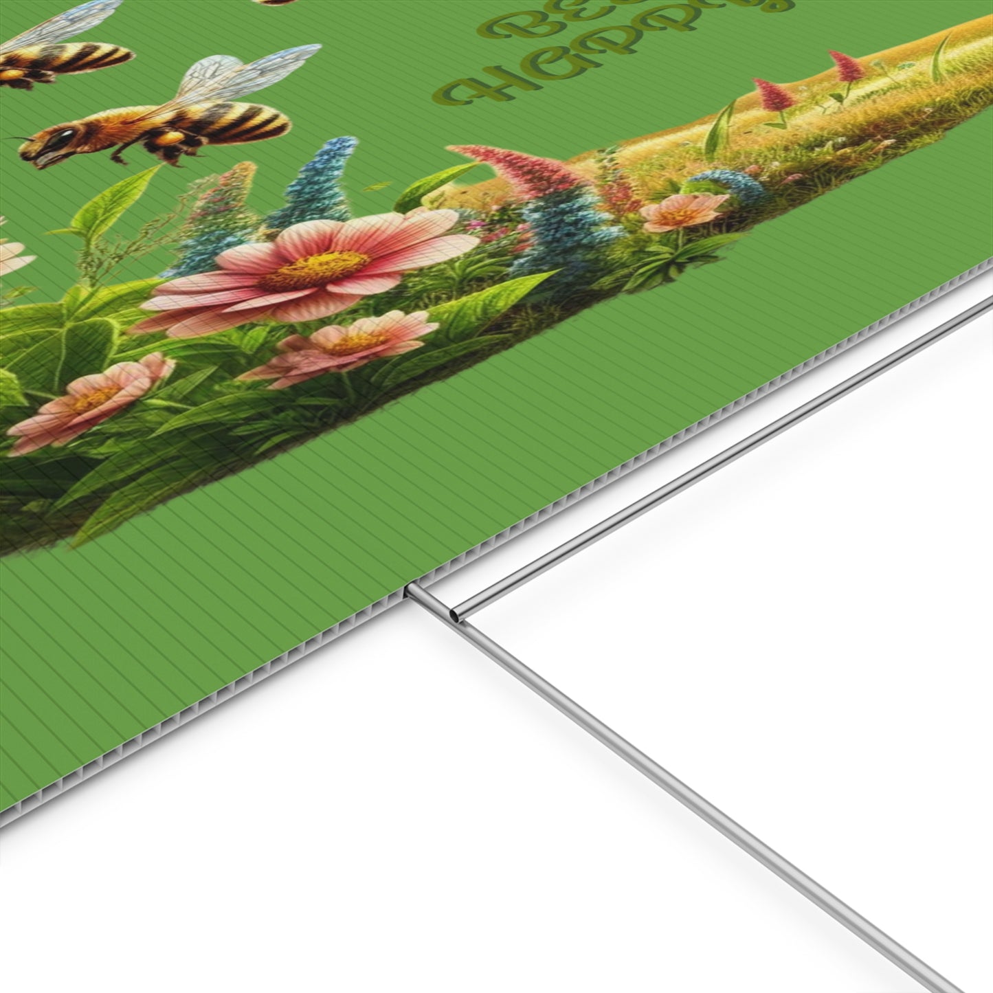 Bee Happy - Plastic Garden Sign