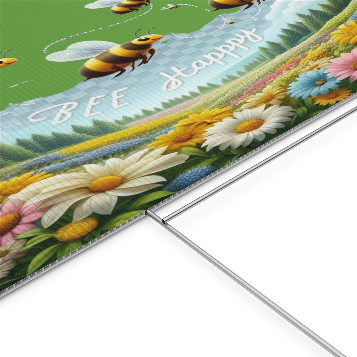 Bee Happy - Plastic Garden Sign