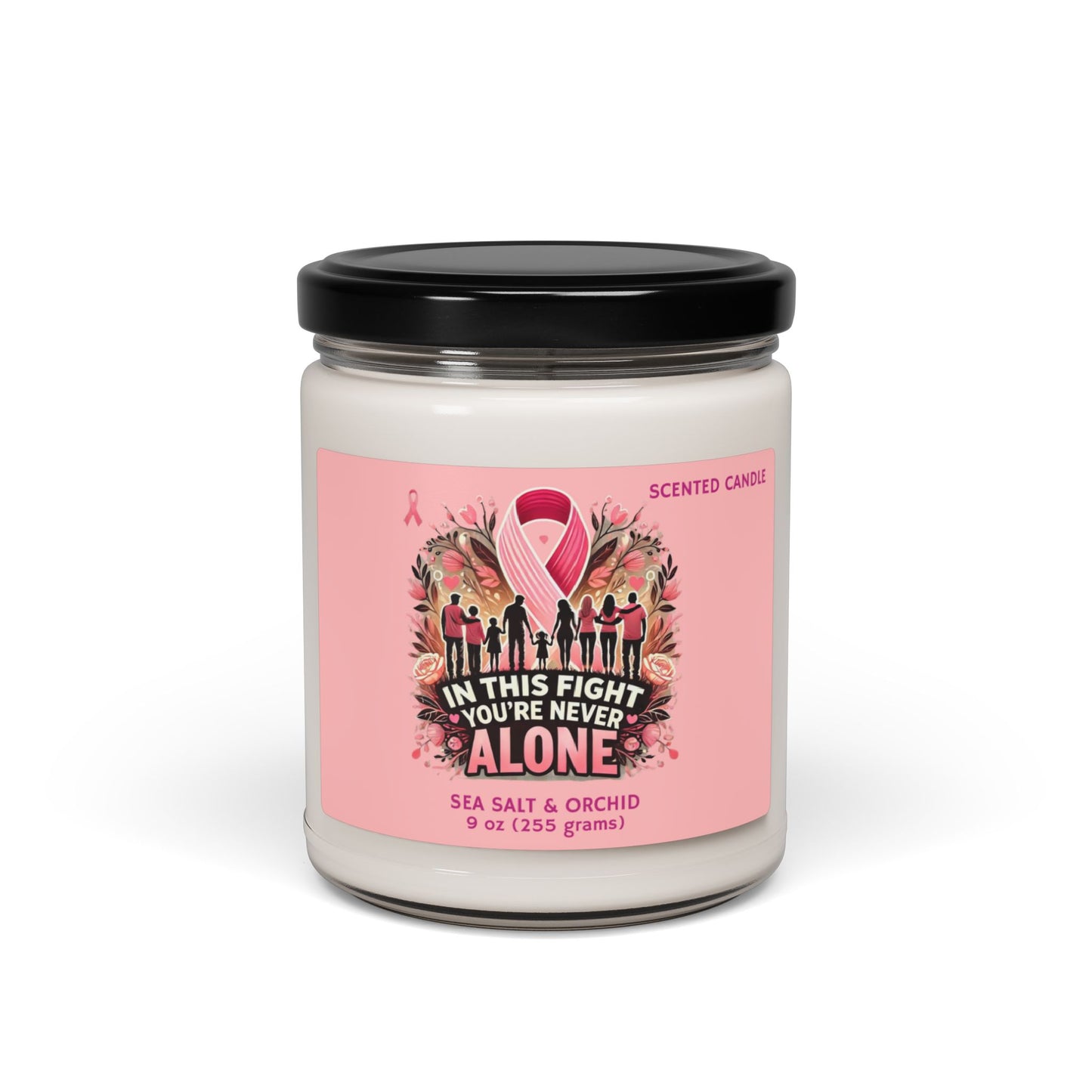 Breast Cancer Awareness Sea Salt & Orchid Scented Soy Candle, 9oz