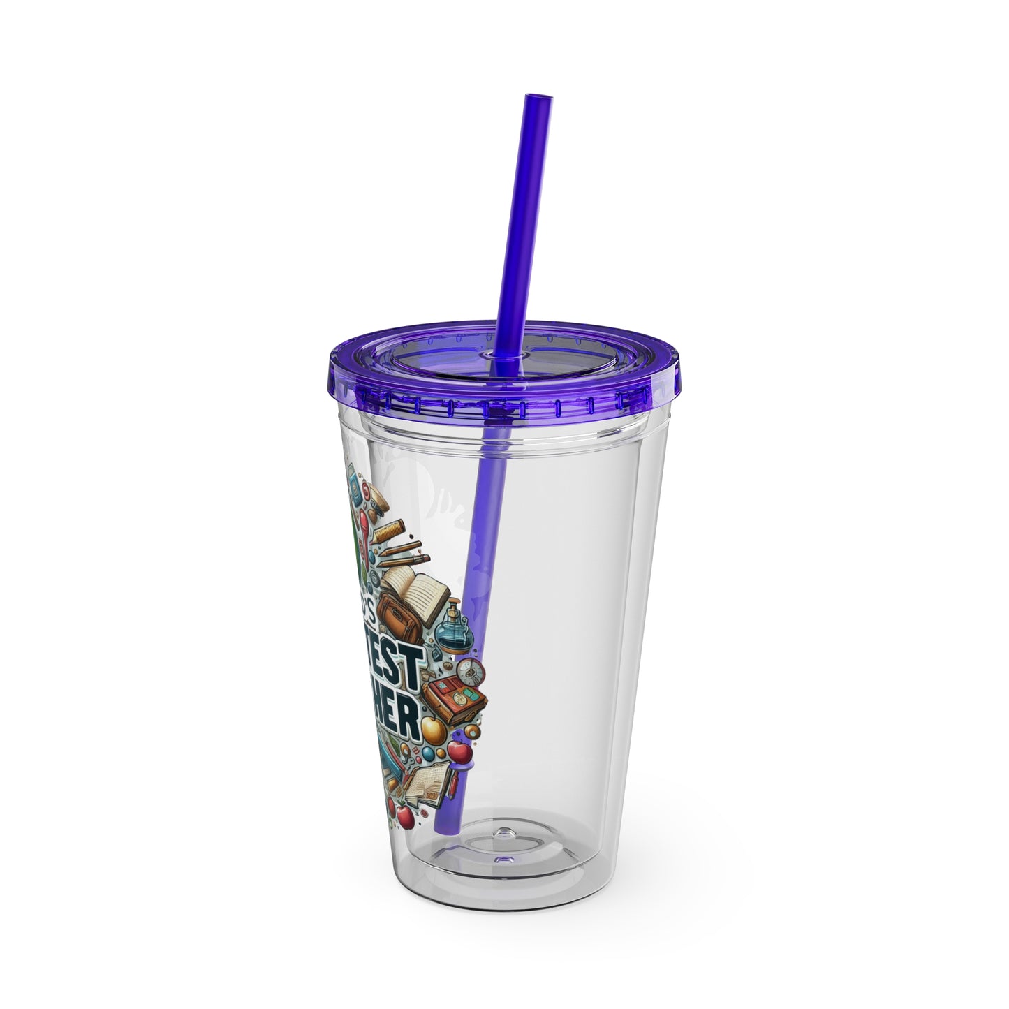 World's Greatest Teacher - Sunsplash Tumbler with Straw, 16oz (G3)