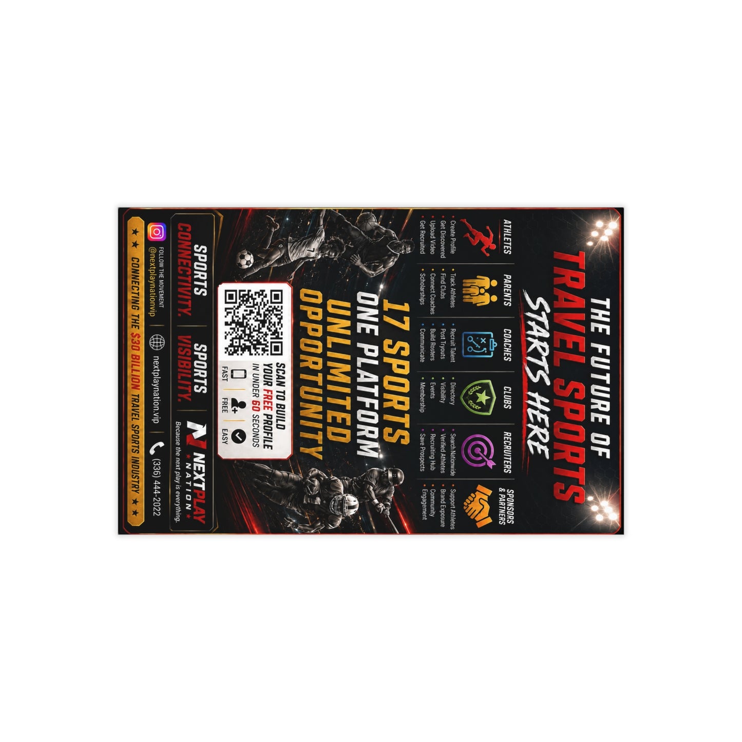 Business Cards — Sports Technology Event Branded Double-Sided Design (100pcs)
