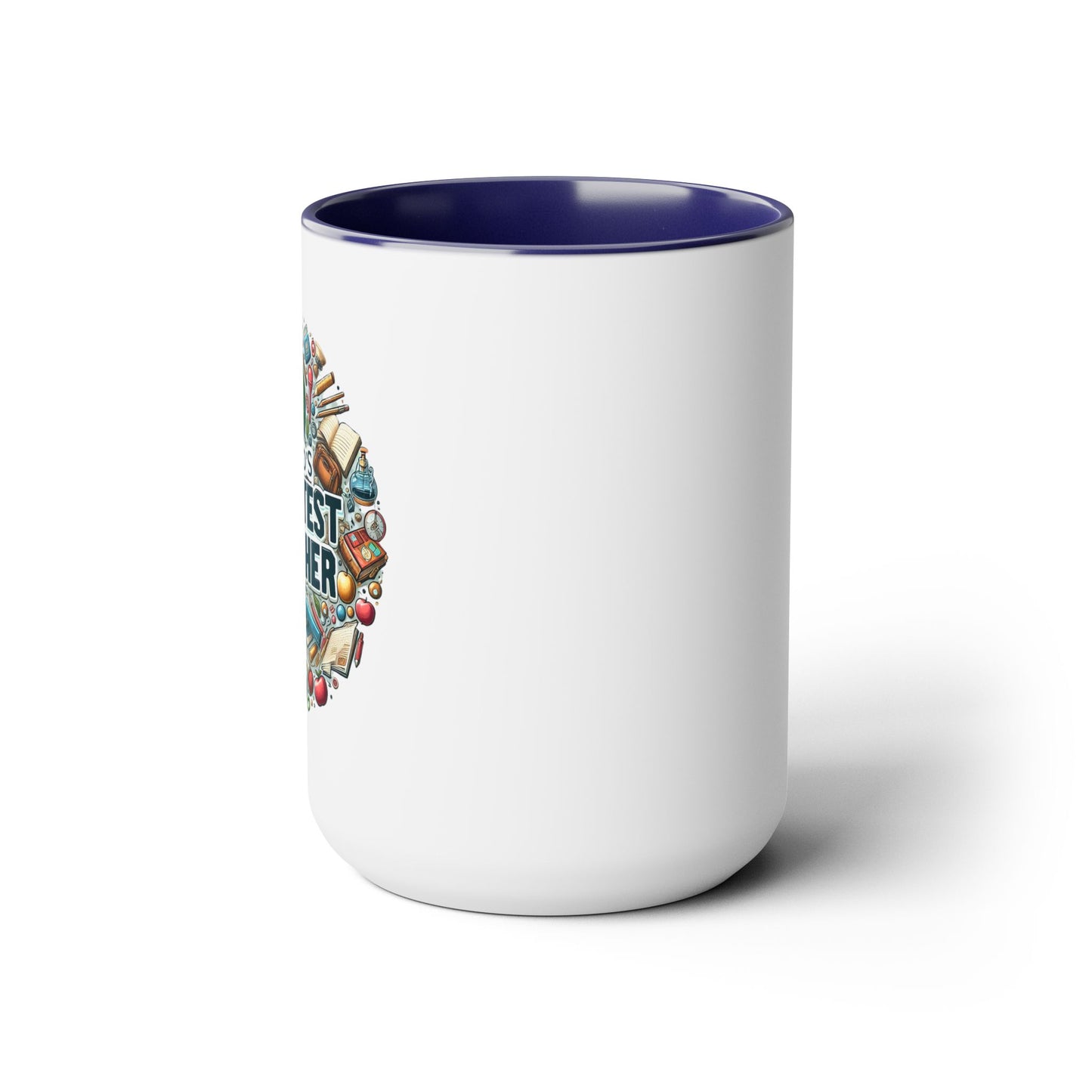 World's Greatest Teacher - Two-Tone Coffee Mugs, 15oz, (LeftG3)
