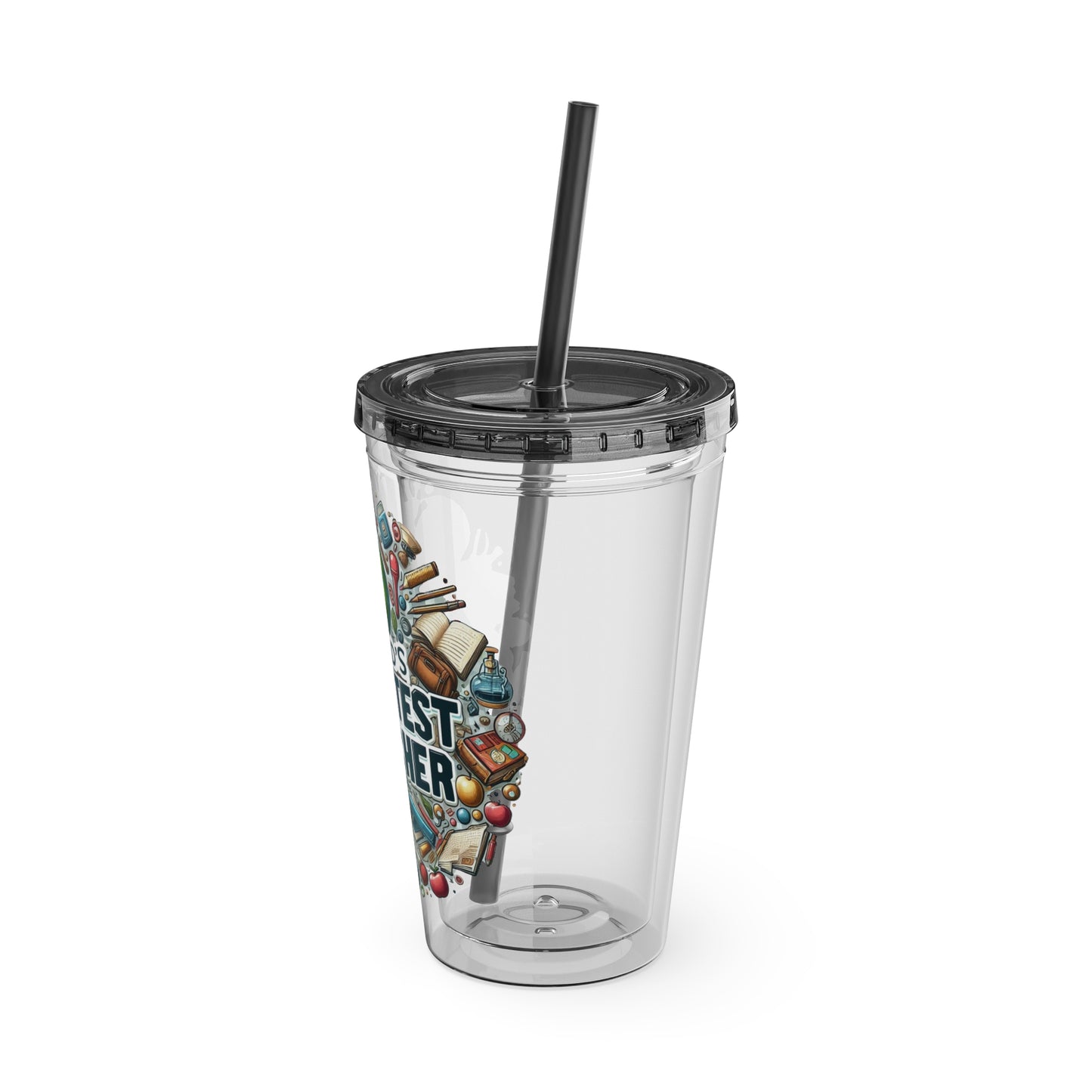 World's Greatest Teacher - Sunsplash Tumbler with Straw, 16oz (G3)