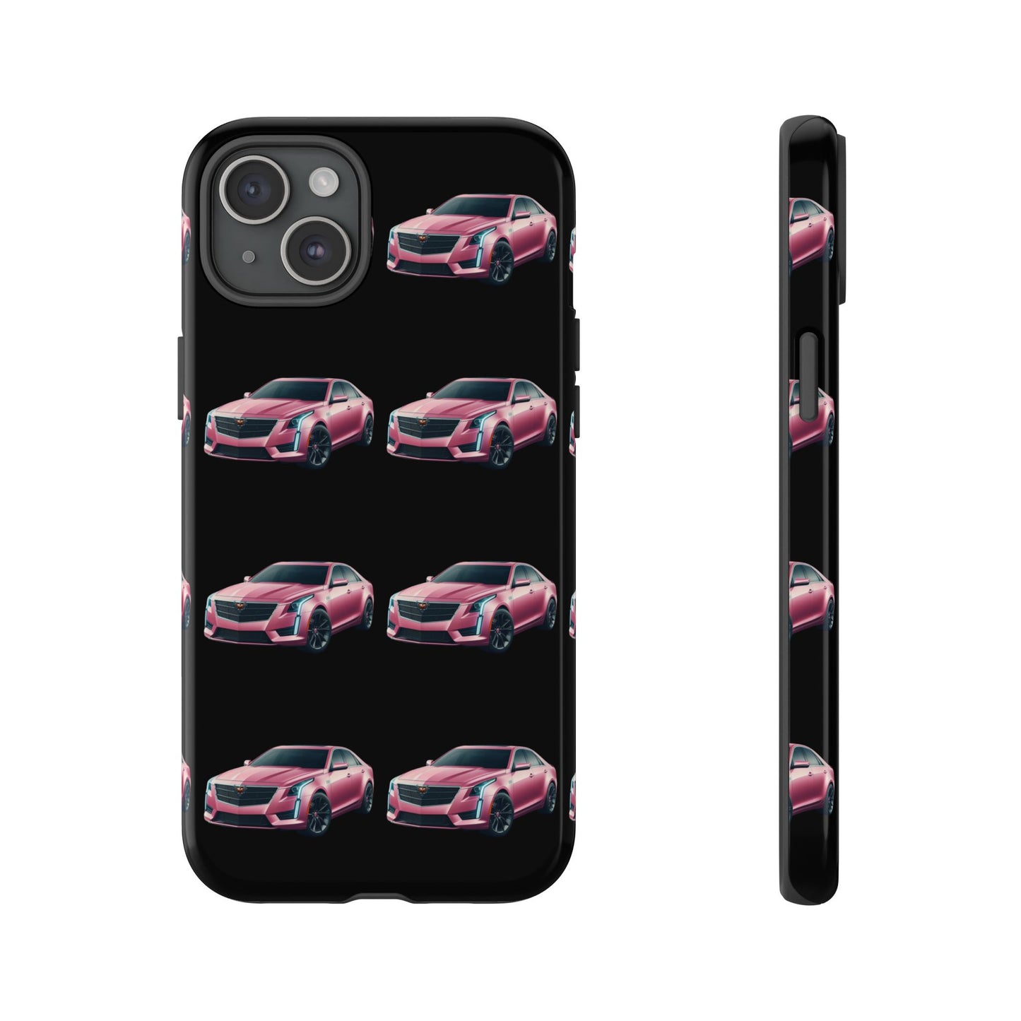 Pink Caddy On Black Phone Case