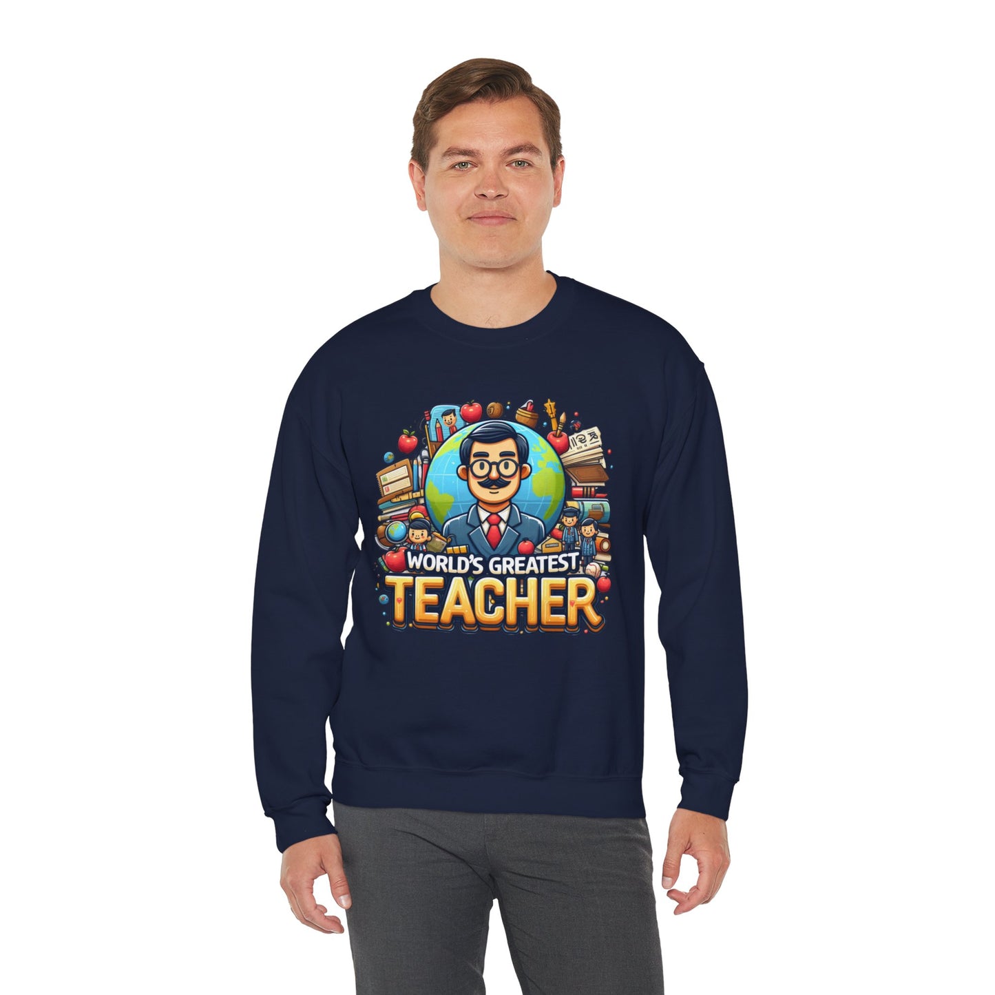 World's Greatest Teacher - Unisex Heavy Blend™ Crewneck Sweatshirt (G1)