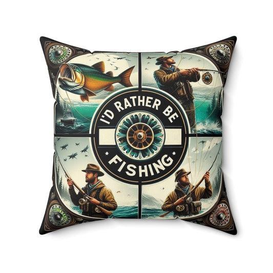 I'd Rather Be Fishing - Square Pillow