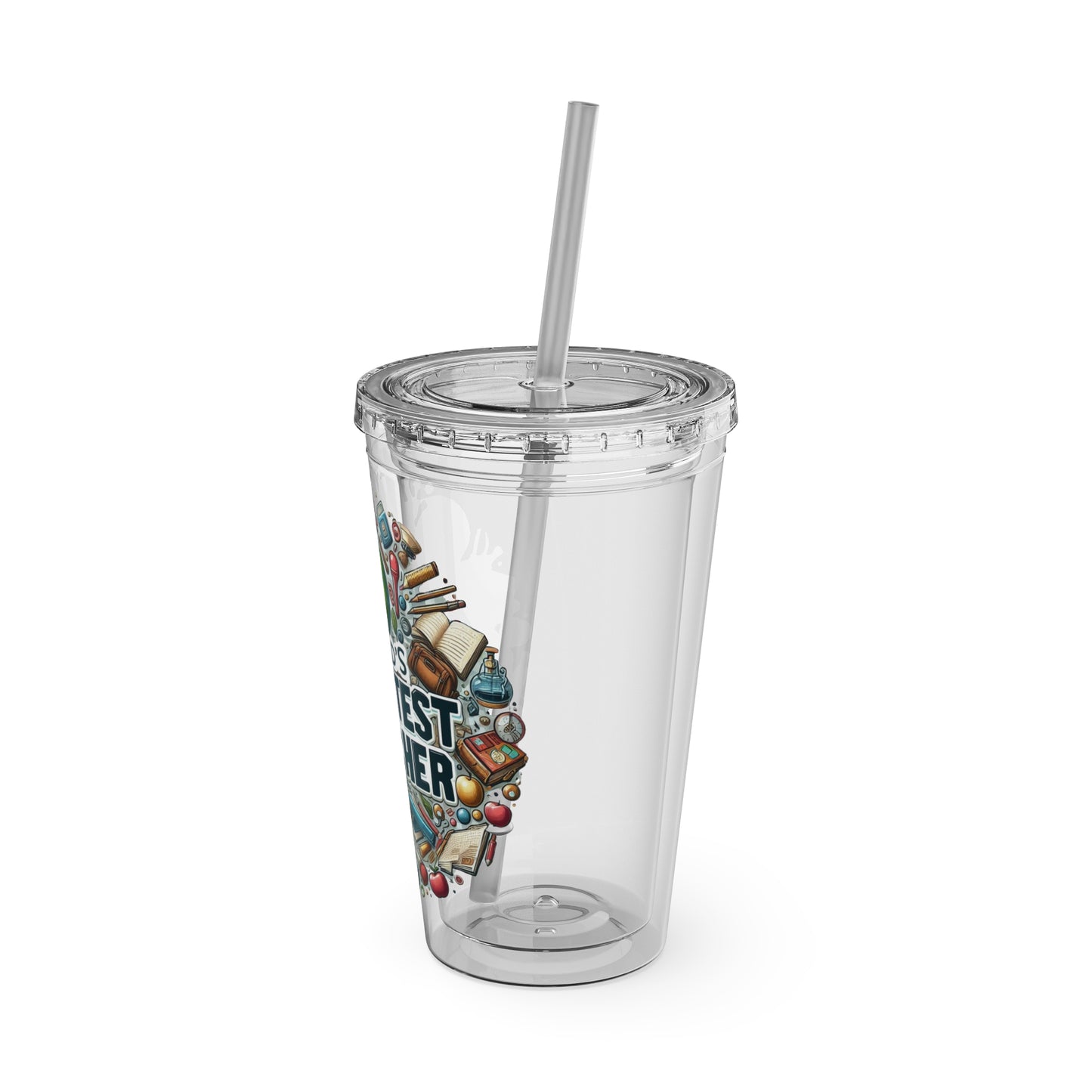 World's Greatest Teacher - Sunsplash Tumbler with Straw, 16oz (G3)