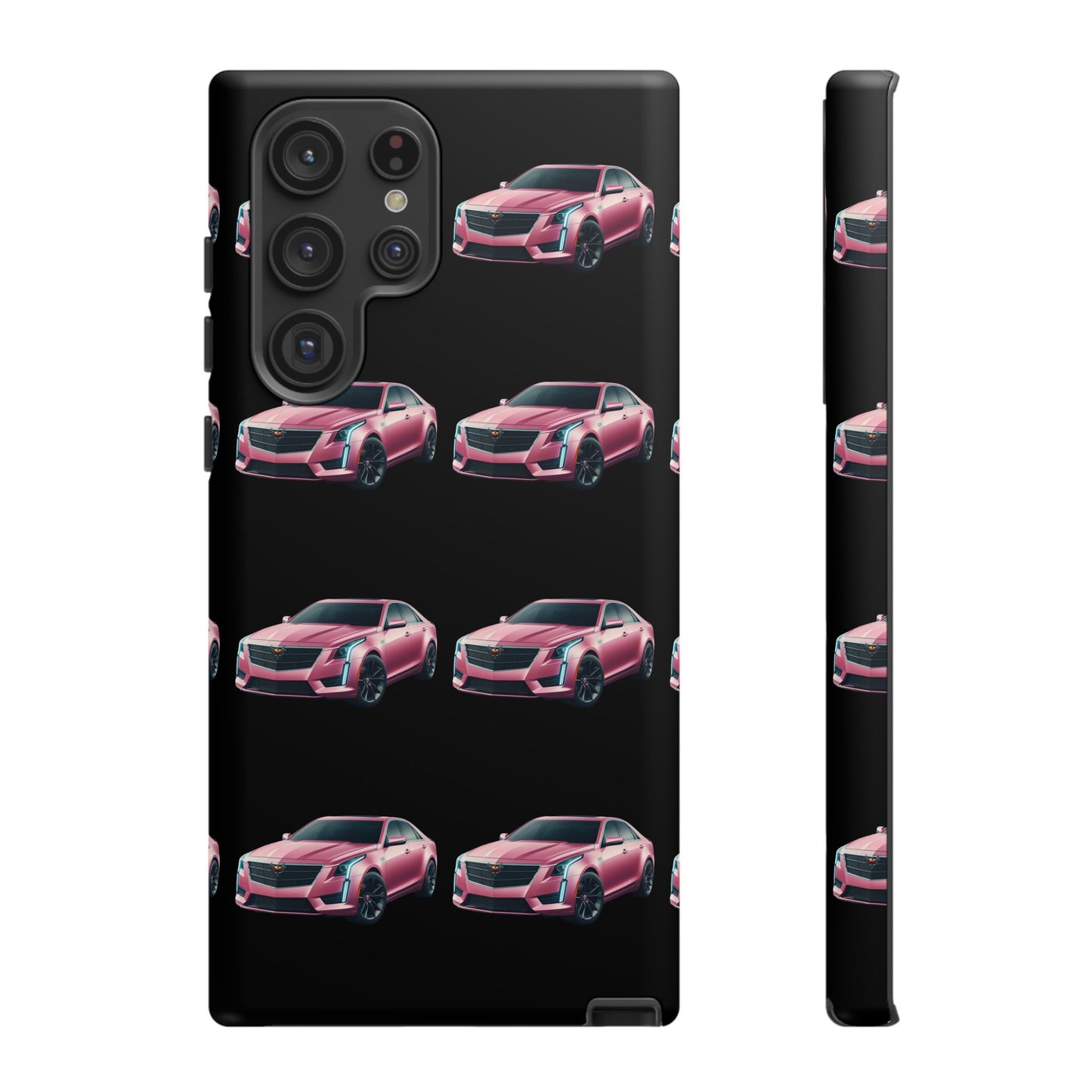 Pink Caddy On Black Phone Case