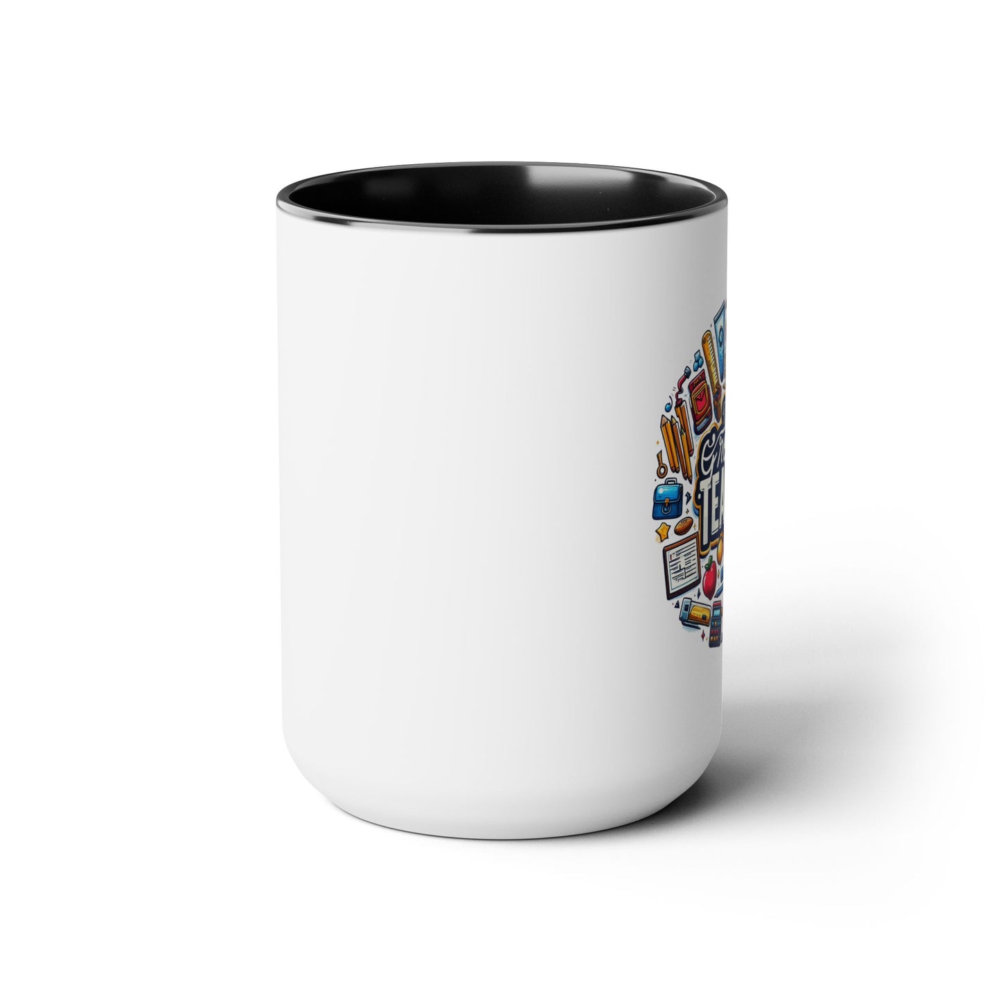 World's Greatest Teacher - Two-Tone Coffee Mugs, 15oz, (RightG2)