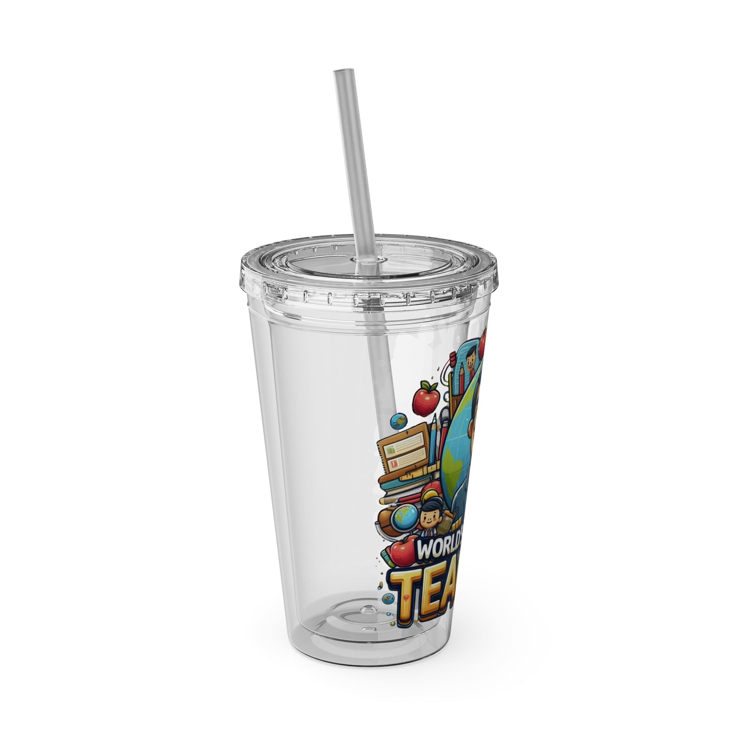World's Greatest Teacher - Sunsplash Tumbler with Straw, 16oz (G1)