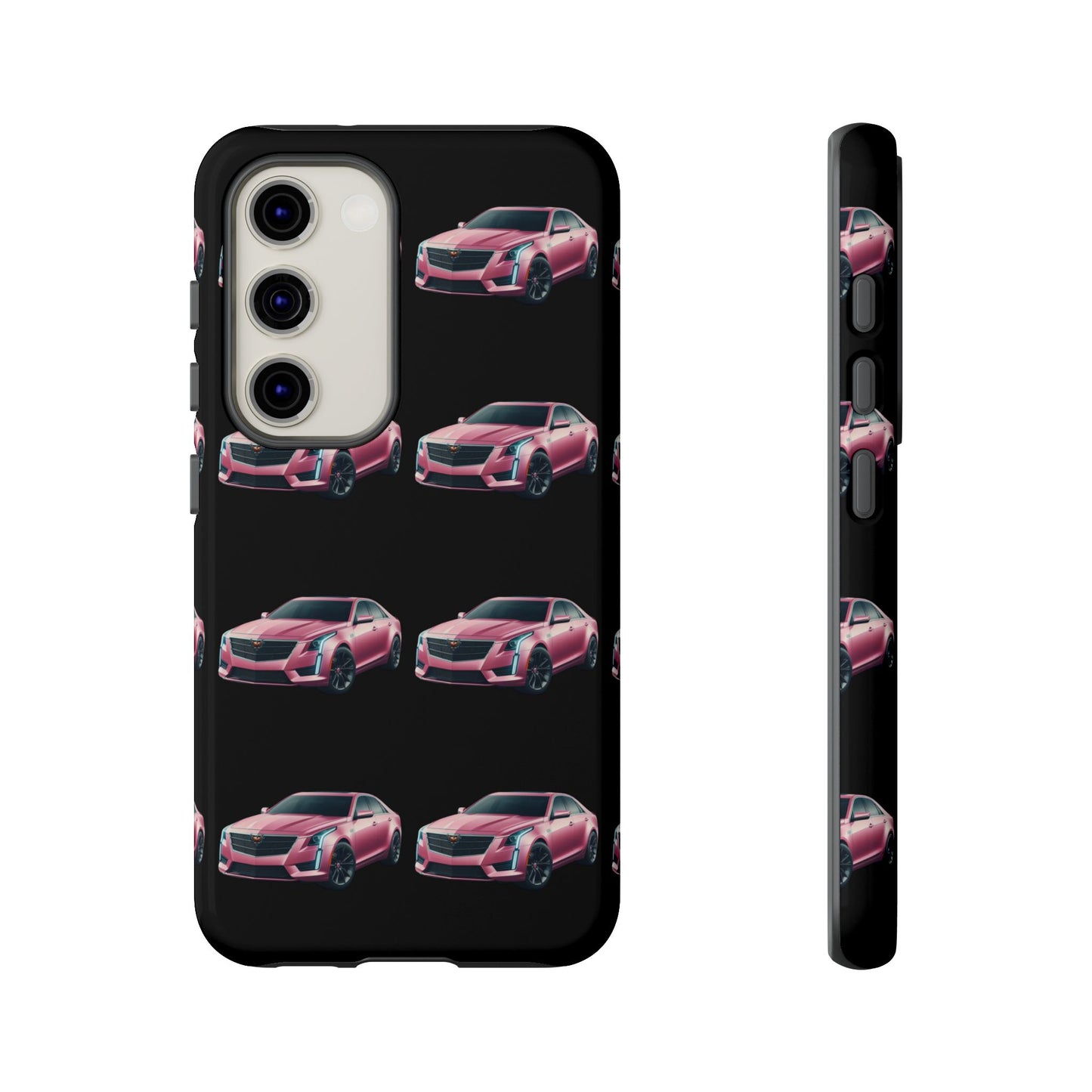 Pink Caddy On Black Phone Case