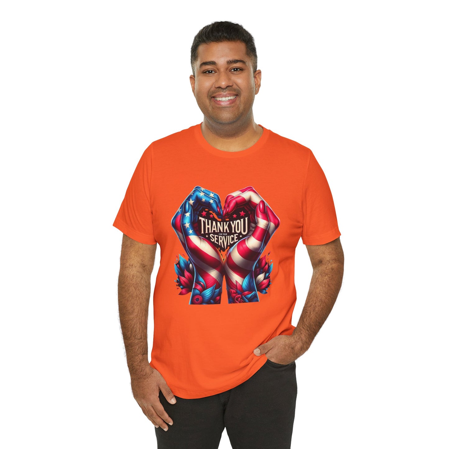 "Thank You For Your Service" - Both Sides Printed - Short Sleeve Tee