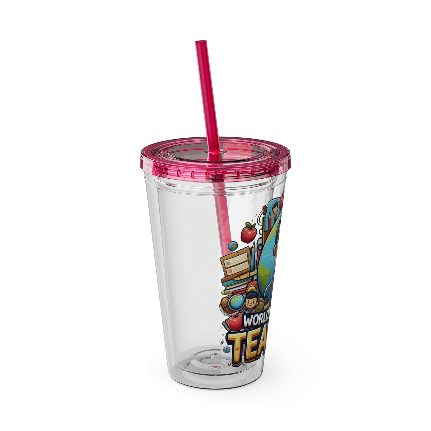 World's Greatest Teacher - Sunsplash Tumbler with Straw, 16oz (G1)