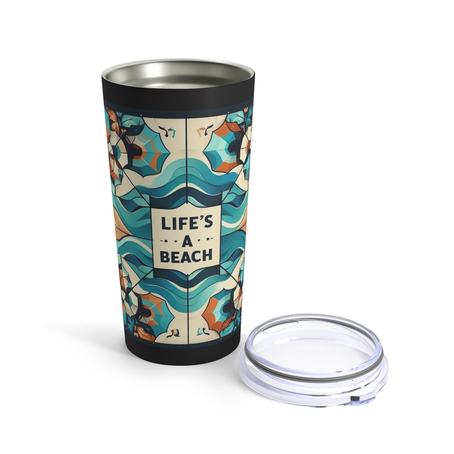 Life's A Beach - 20oz Black Accent Tumbler