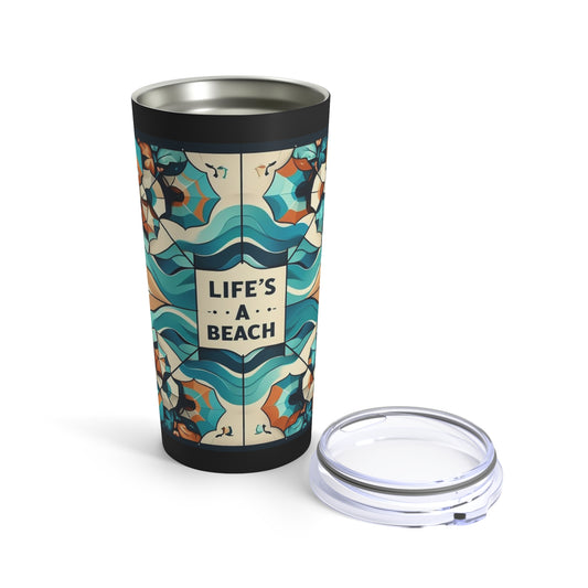 Life's A Beach - 20oz Black Accent Tumbler