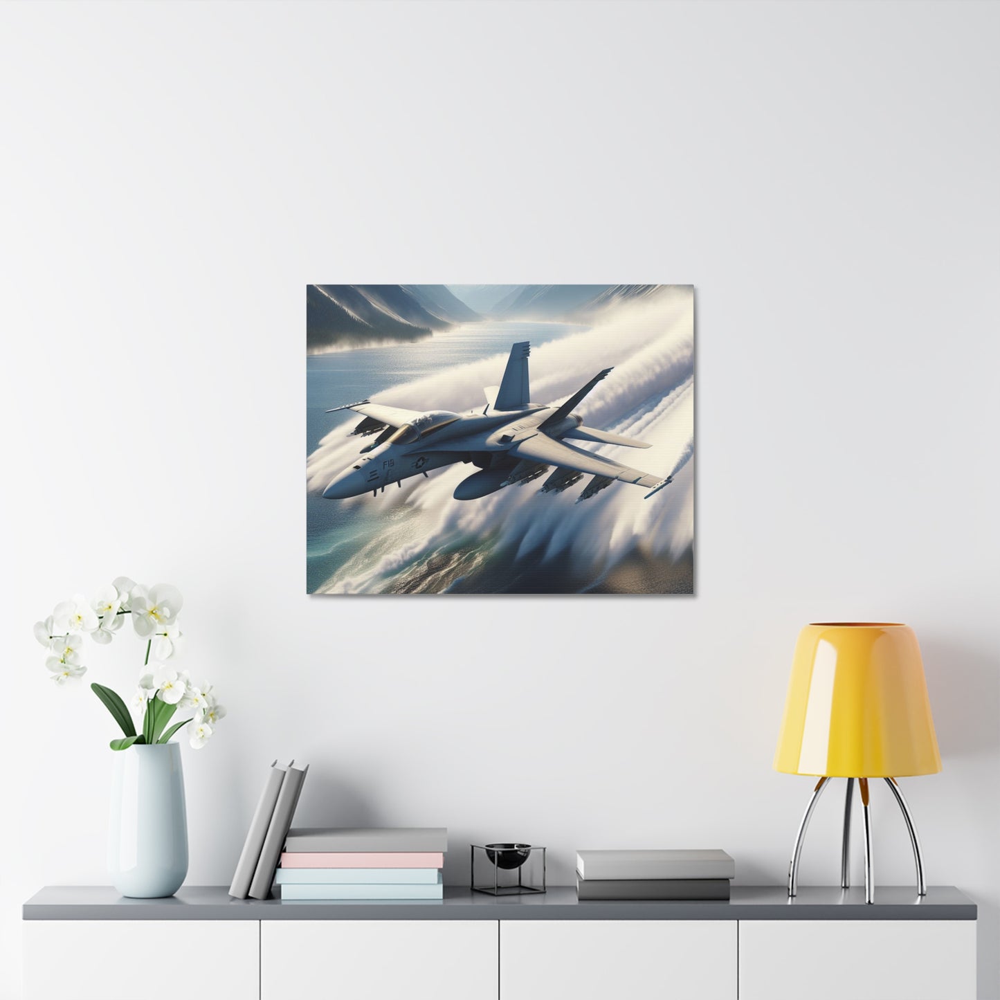 Low and Slow Aircraft Training Flight on Stretched Canvas