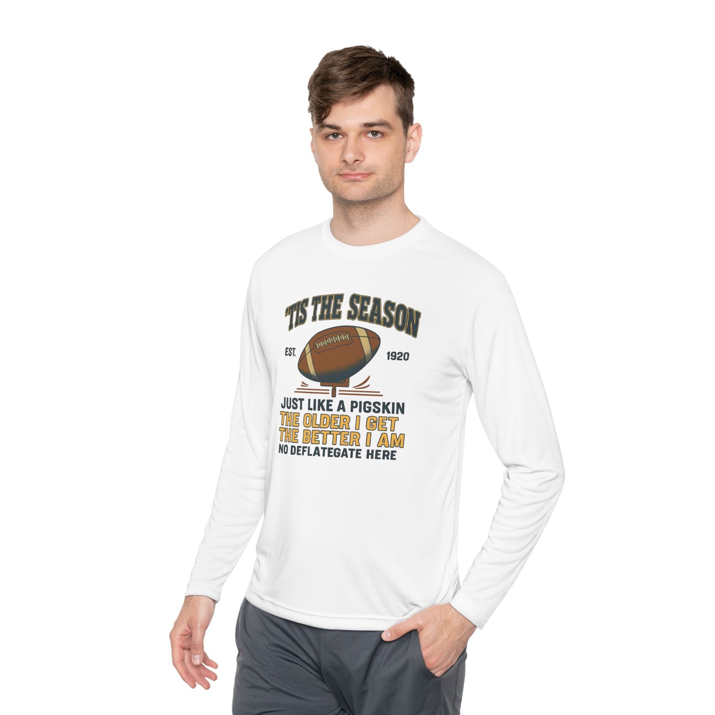 'TIS THE SEASON, Festive Long Sleeve Tee for Football Lovers, Perfect Gift for Sports Dads
