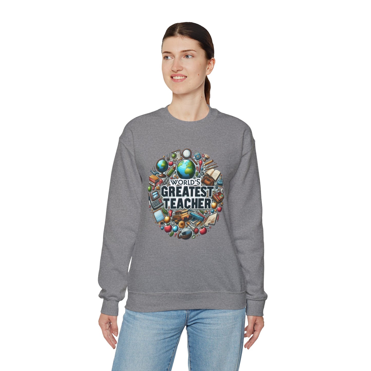 World's Greatest Teacher - Unisex Heavy Blend™ Crewneck Sweatshirt (G3)