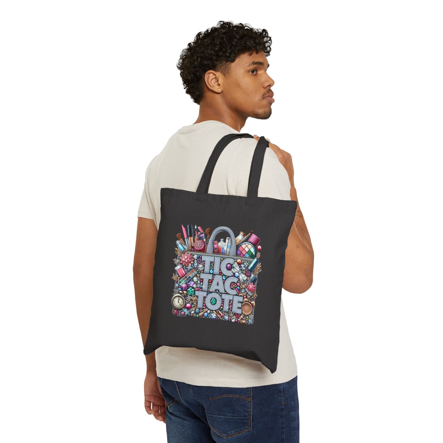 Tic Tac Tote - Cotton Canvas Tote Bag
