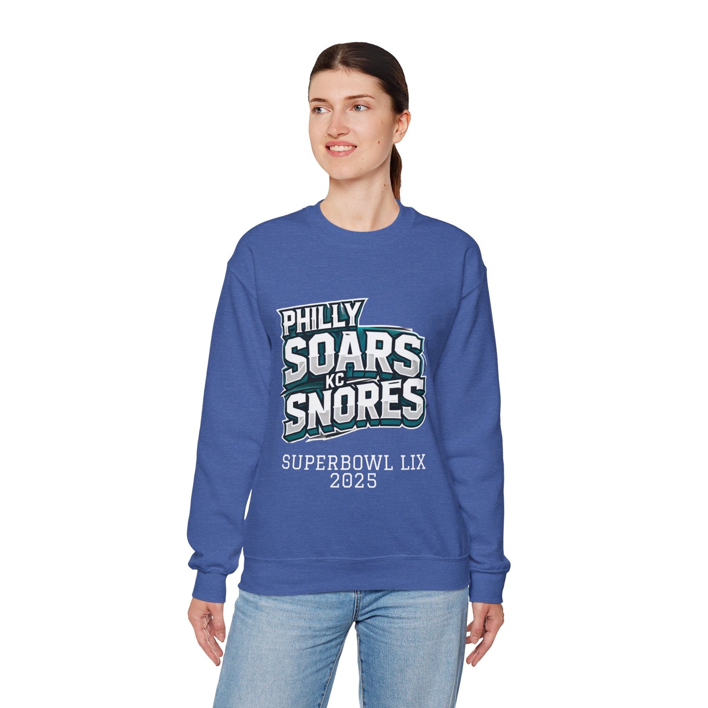 Philly Soars - KC Snores -White Letters Unisex Heavy Blend™ Crewneck Sweatshirt