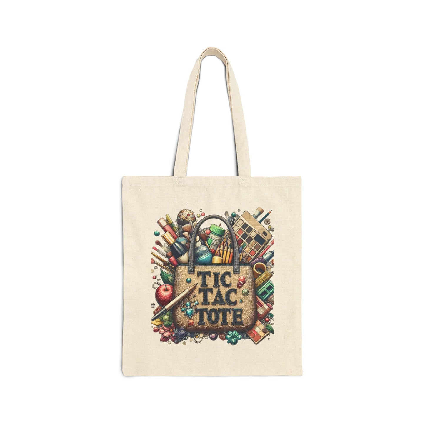 Tic Tac Tote Cotton Canvas Tote Bag